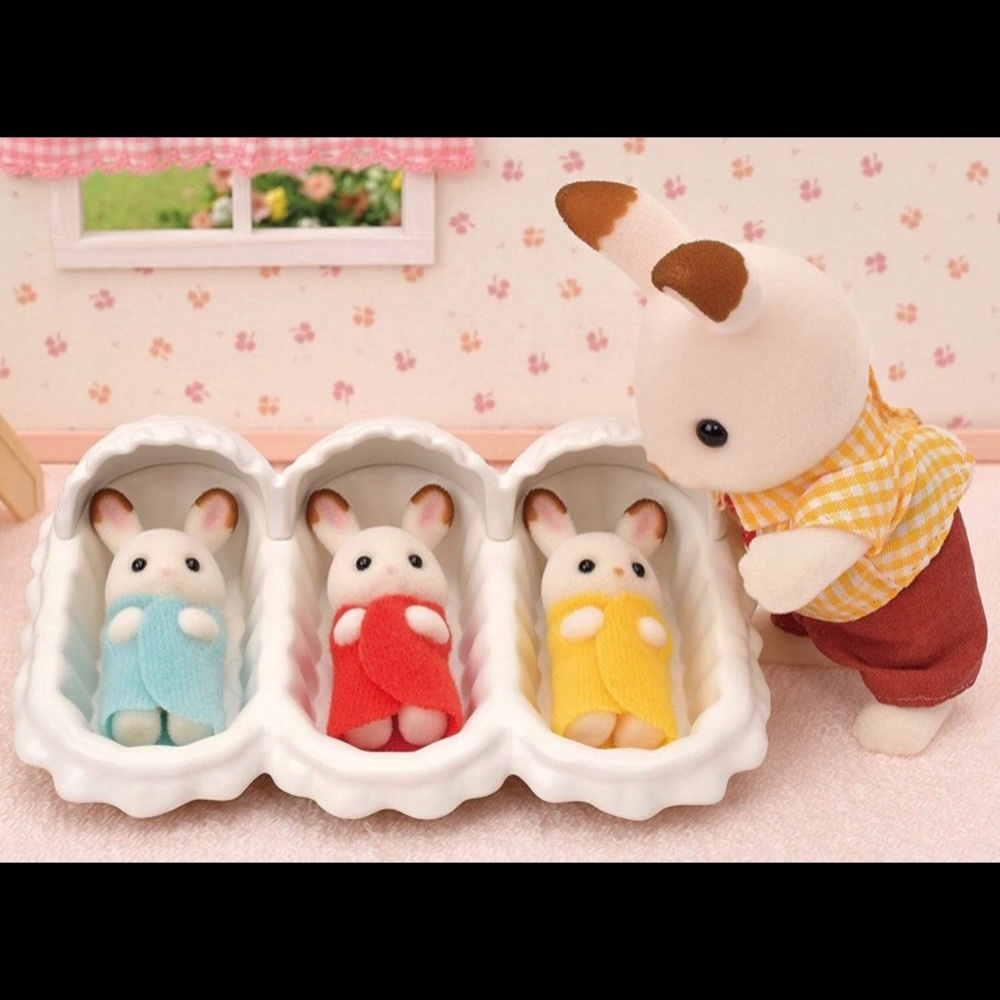 Chocolate Rabbit Babies & Furniture Set - Picture 5 of 6